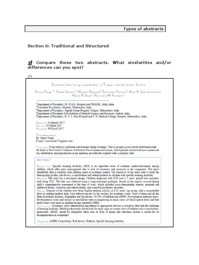 Comparing Traditional and Structured Abstracts | PDF | Abstract ...
