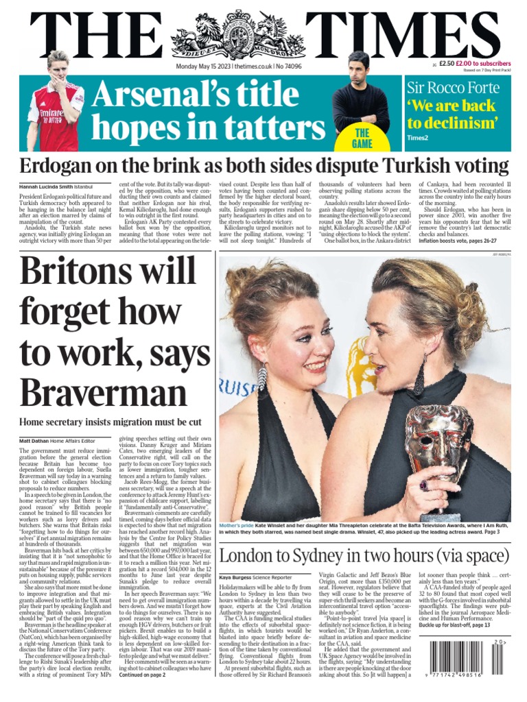 The Times 2023-05-15 | PDF | Airport | Recep Tayyip Erdoğan