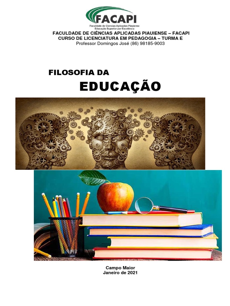 Apostila_produzida_Filosofia da Educação | PDF | Pitágoras | Pensamento