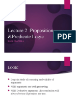 Lecture 2:proposition &predicate Logic: Book Chapter 6