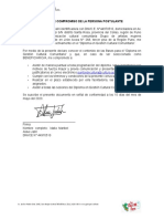 Carta de Compromiso de La Persona Postulante