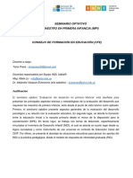 Guía de Seminario Optativo - Evaluación Del Desarrollo en Primera Infancia (SEGUNDO SEMESTRE 2021)