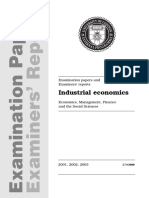 EC3099 - Industrial Economics - 2003 Examiners Commentaries - Zone-A