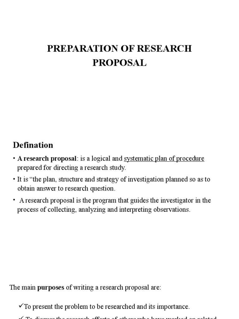 Preparation Of Research Proposal Pdf Methodology Data