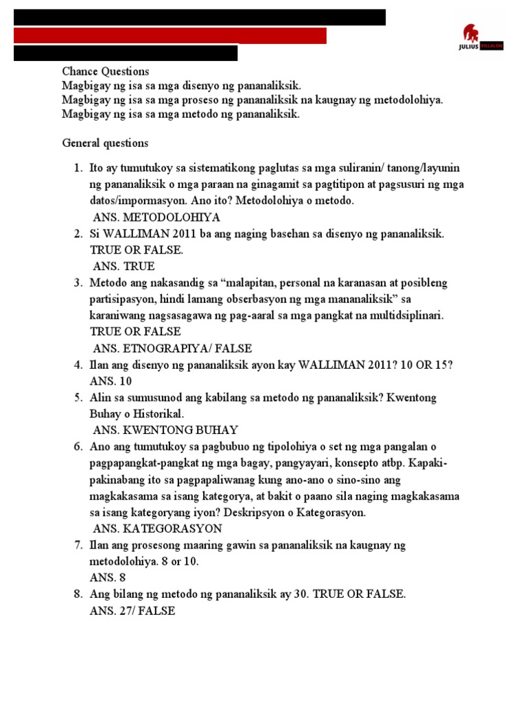 Questions in Report | PDF