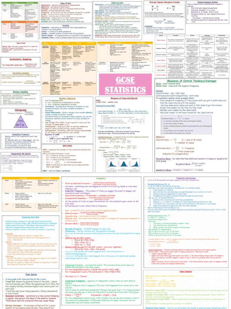 Statistics Notes | PDF