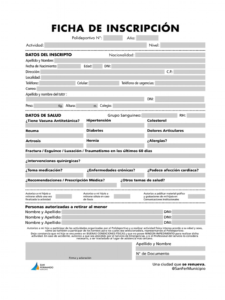 Ficha de Inscrip | PDF