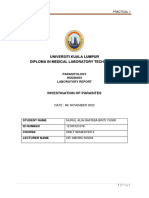 LABREPORT - Practical 1 - Investigation of Parasites