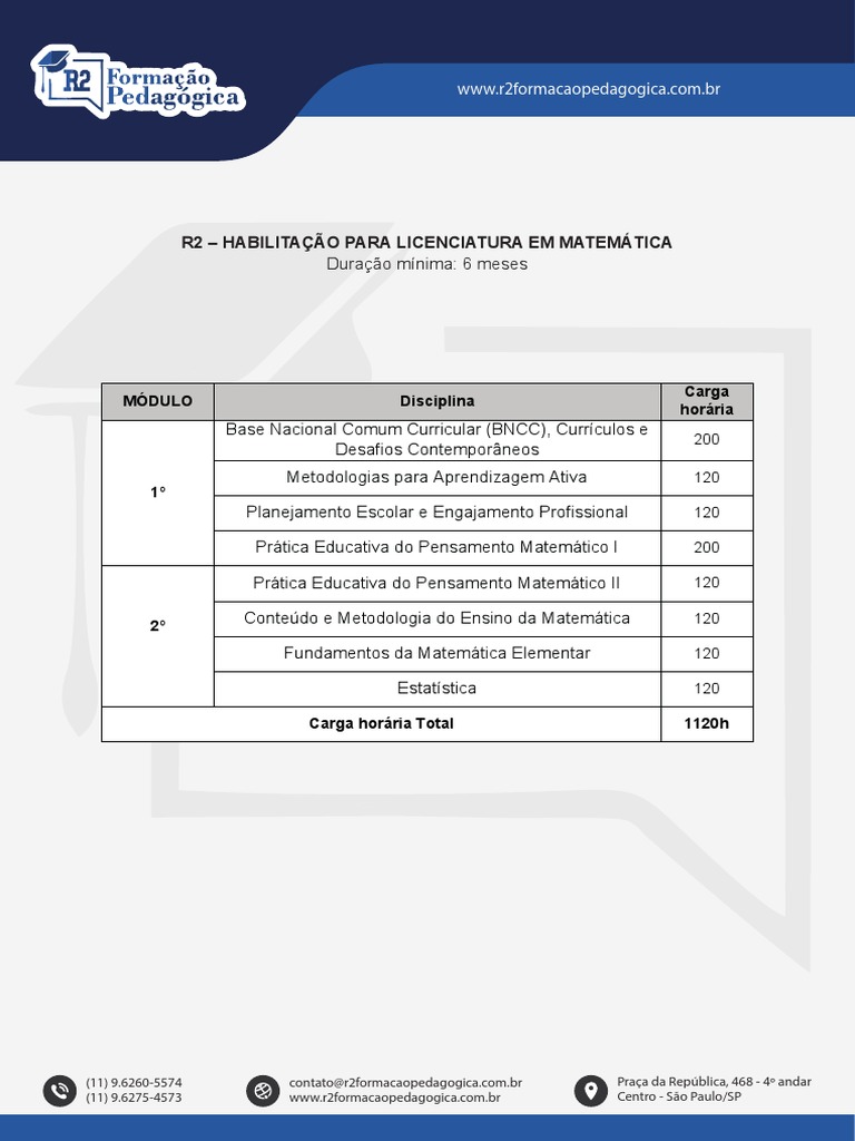 R2: Licenciatura em Matemática EAD 6 Meses | PDF