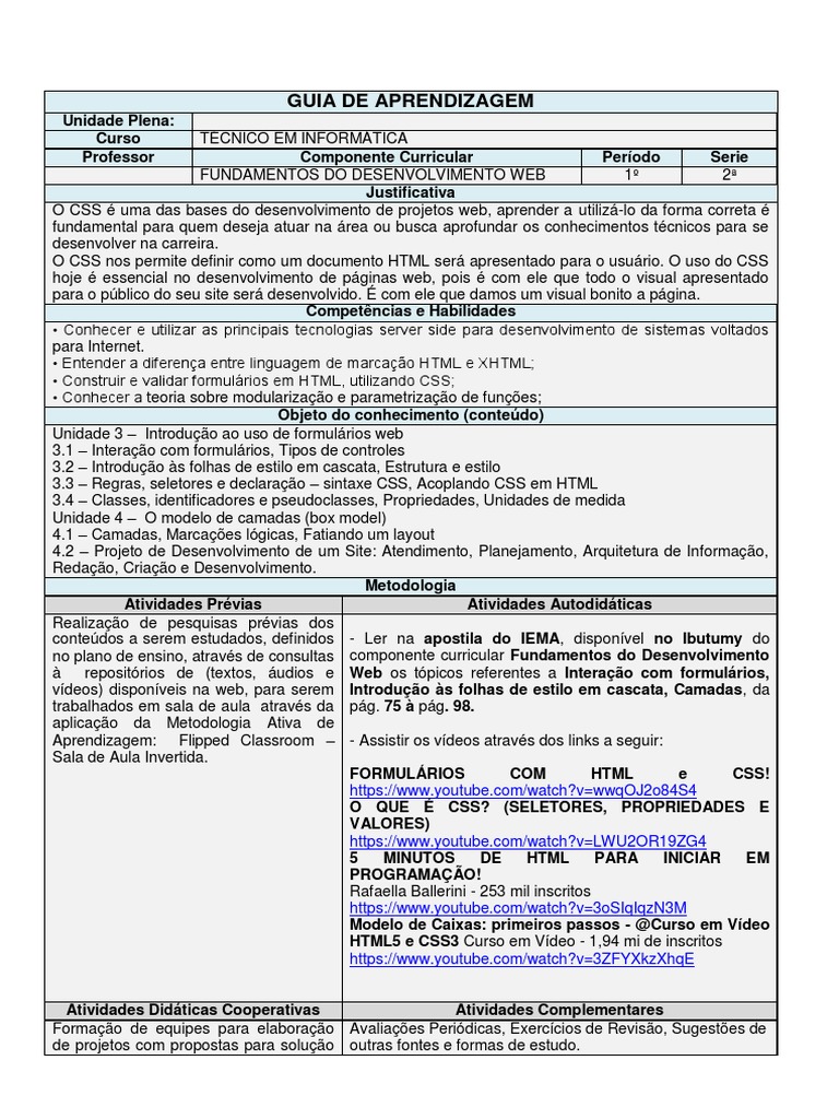 GUIA DE APRENDIZAGEM - FUNDAMENTOS DO DESENVOLVIMENTO WEB 2023 v2-0 ...