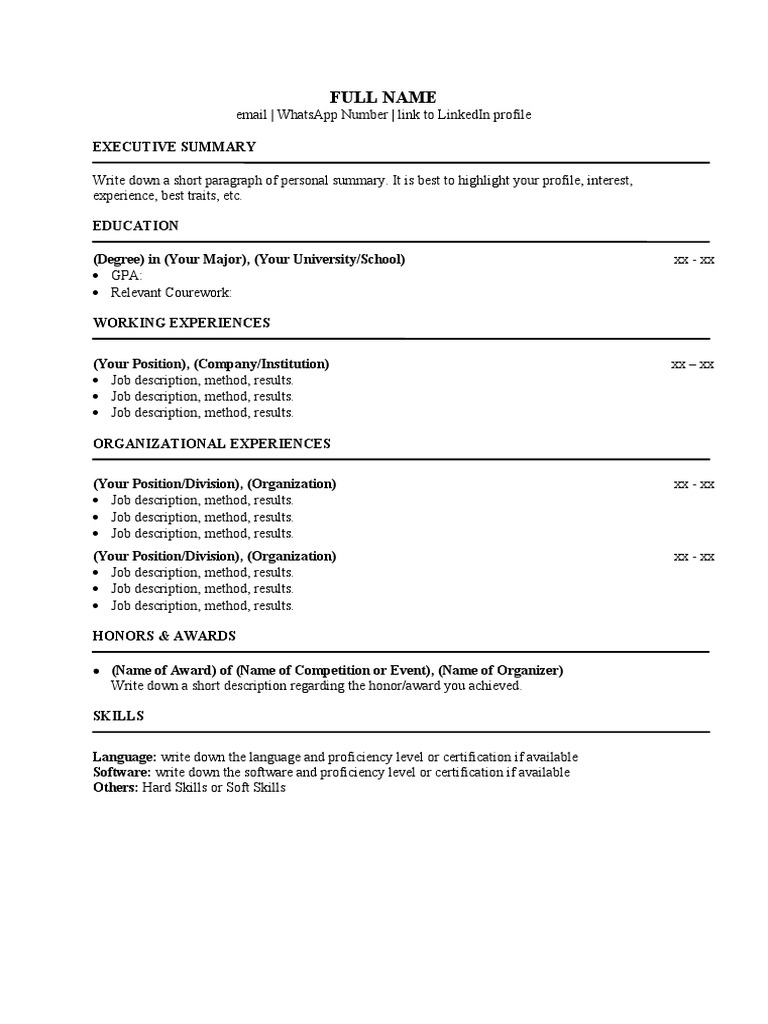 Professional Resume Template Guide | PDF