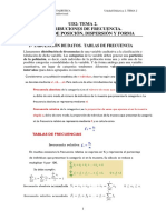 UD2 TEMA 2. Distribuciones de Frecuencia. Medidas de Posición, Dispersión y Forma