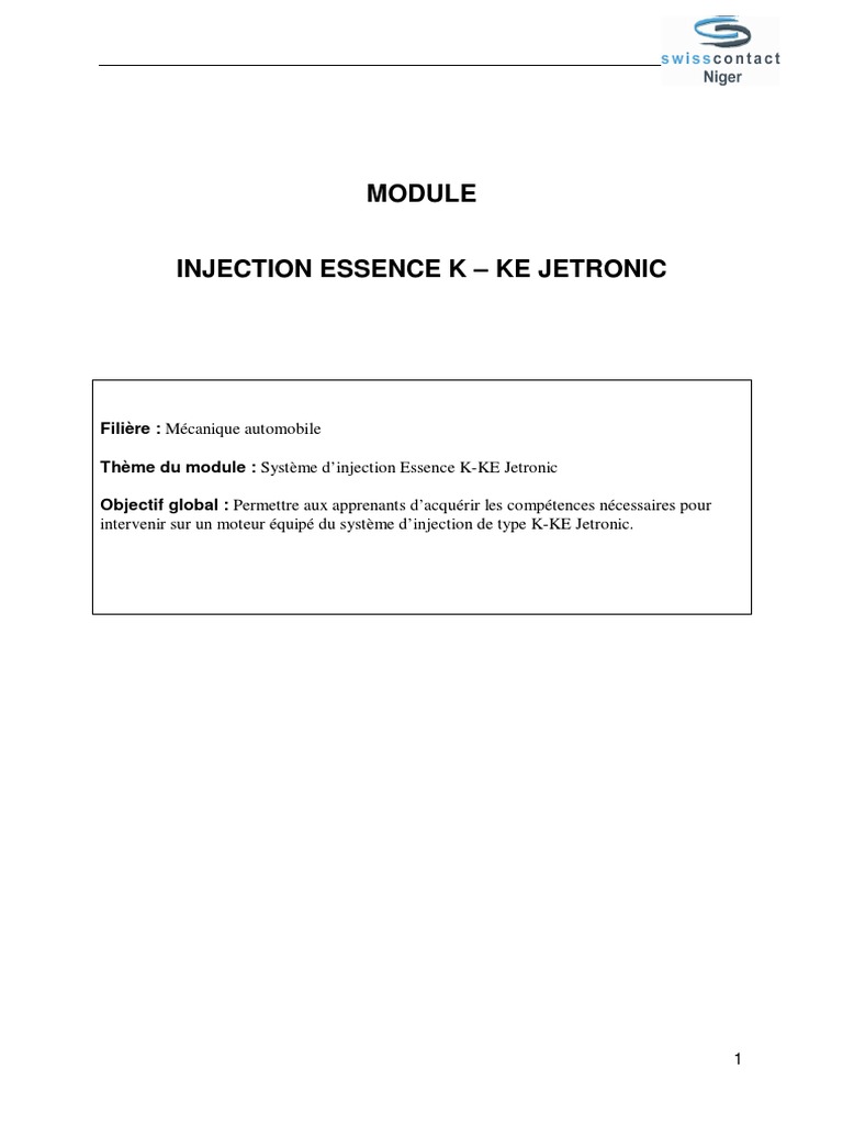 Système d'injection K-KE Jetronic | PDF | Injection (moteur) | Carburateur