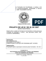 Projeto de Lei N.º 291-2007