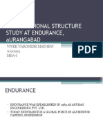 Organisational Structure Study at Endurance, Aurangabad