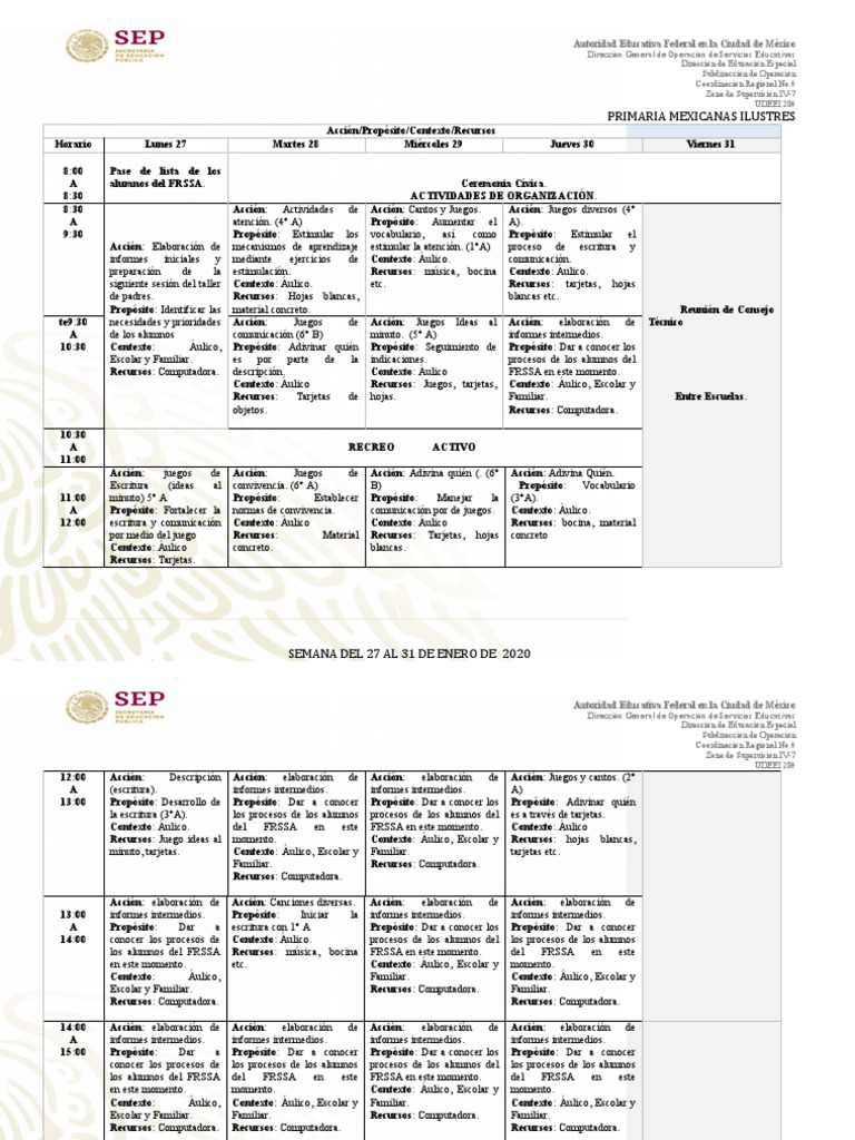 Actividades Educativas del 27 al 31 de Enero | PDF | Aprendizaje | México