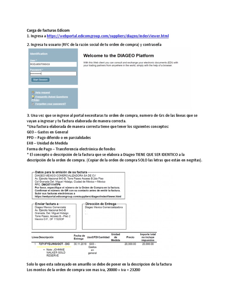 Carga de Facturas - Edicom | PDF