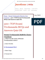 300+ TOP Swami Vivekananda MCQs and Answers Quiz GK 2022