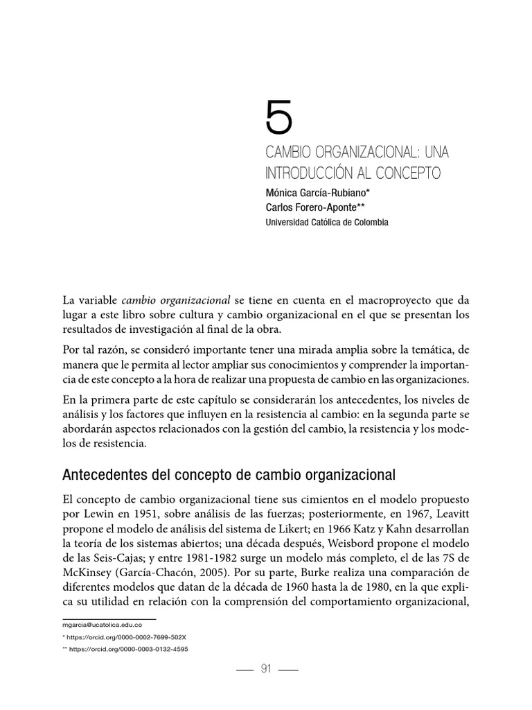 Procesos del Cambio Cultural Organizacional | PDF | Psicología ...