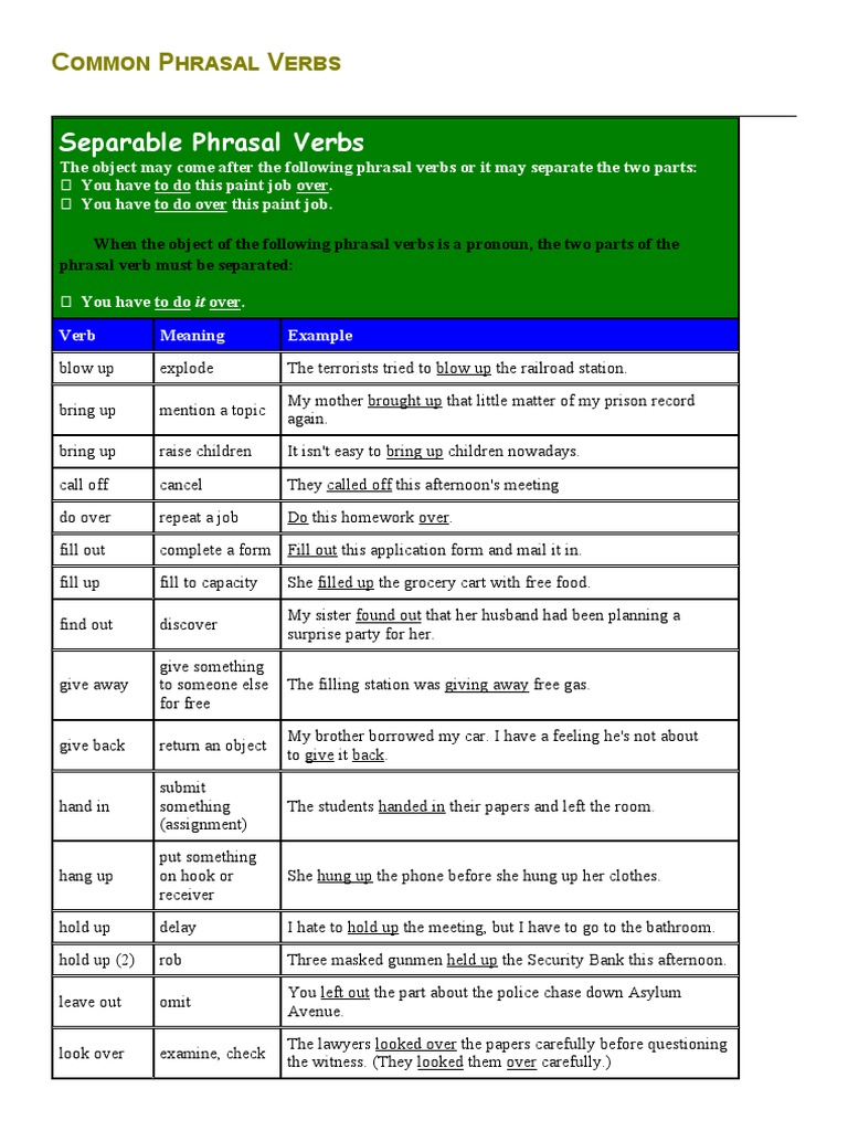 Essential Phrasal Verbs Guide | PDF