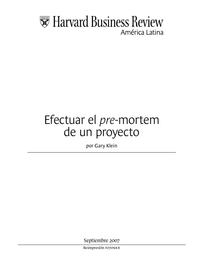 Performing Project Premortem PDF
