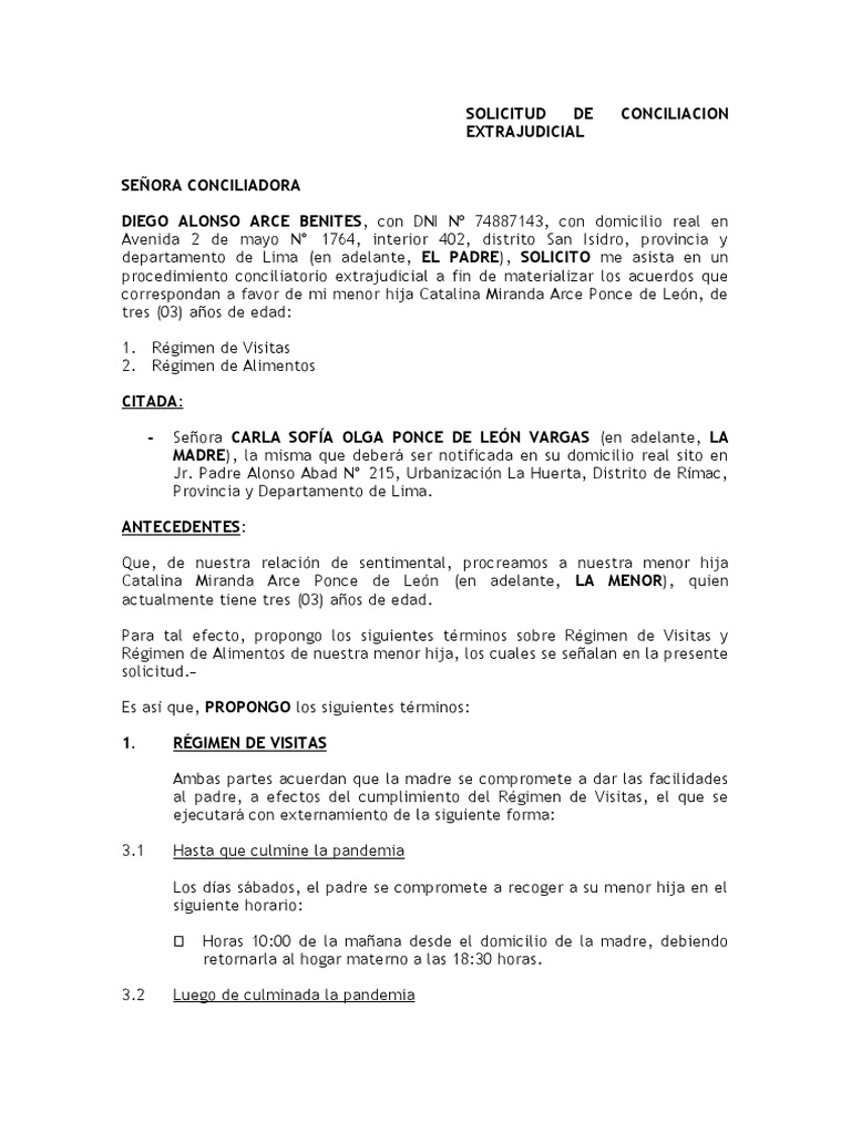 Solicitud- Conciliaciขn Catalina Arce | PDF | Derecho | Salud y bienestar
