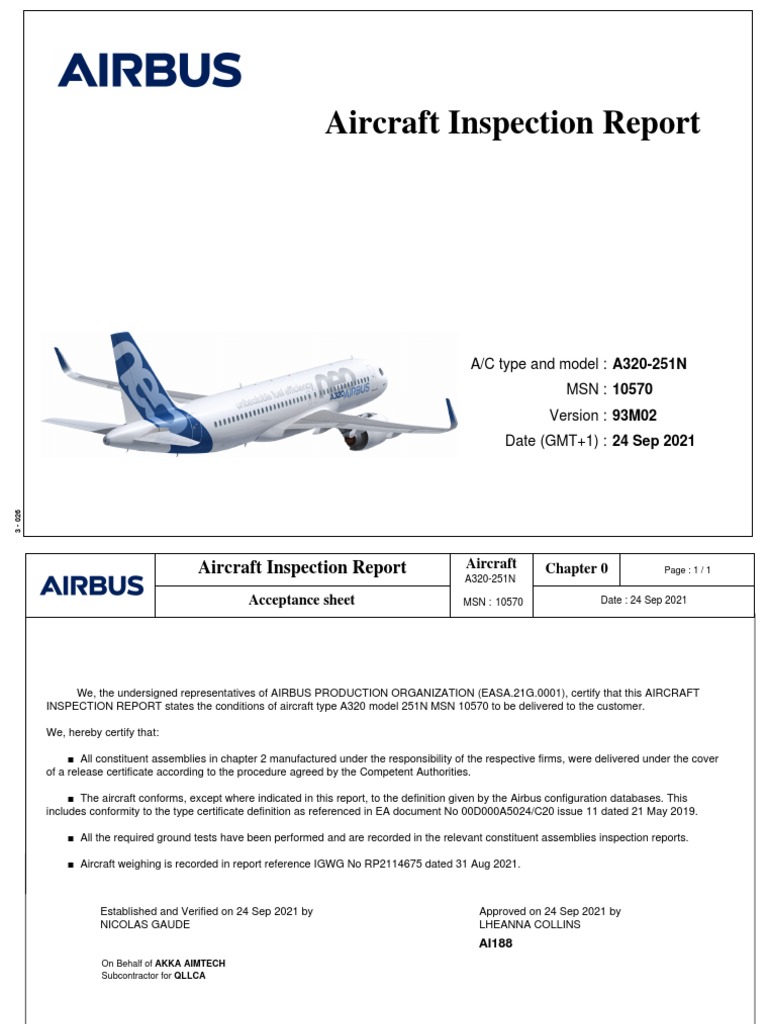 93M VVC 10570 Aircraft Inspection Report | PDF | Flap
