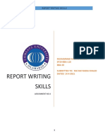 REPORT WRITING SKILLS Assignment 2