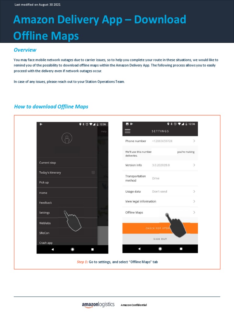 Downloading Offline Maps in Amazon App | PDF