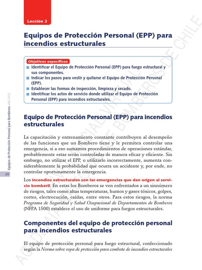 PDF Lección 2 Equipos de Protección Personal (EPP) para Incendios ...