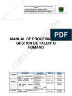 MN-GTH-01 Manual de Procedimiento Talento Humano