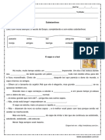 Atividade de Portugues Substantivos Fabula o Sapo e o Boi 6º Ano