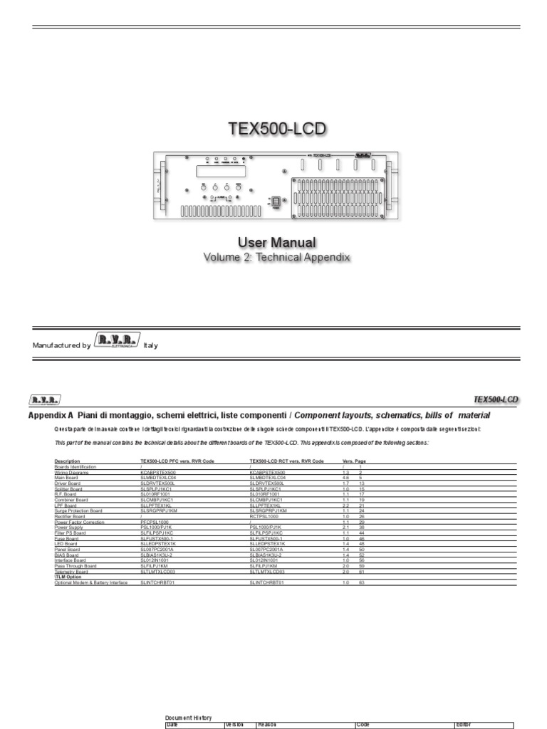 TEX500-LCD Technical Appendix Guide | PDF | Power Engineering ...
