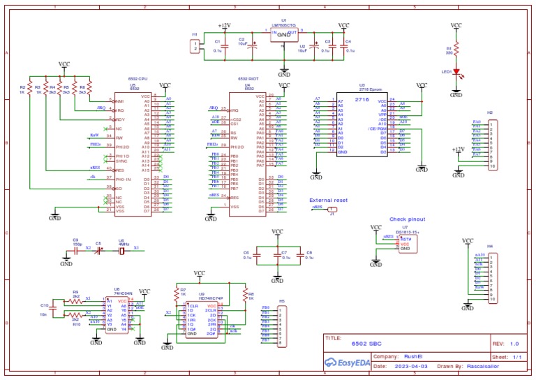 Schematic 6502 SBC 2023-05-31 | PDF