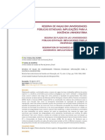 Reserva de Vagas em Universidades Públicas Estaduais - Implicações para A Docência Universitária