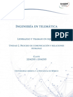 Unidad 2. Procesos de Comunicacion y Relaciones Humanas