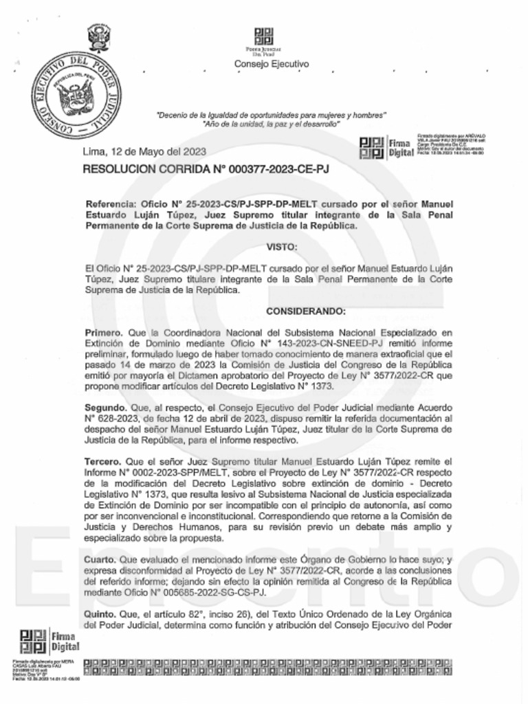 Proyecto de Reforma de extinción de dominio es inconstitucional dice el Poder Judicial