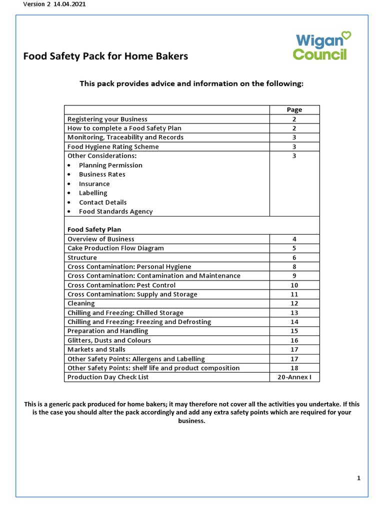 Food Safety Guide for Home Bakers | PDF | Food Safety | Refrigerator