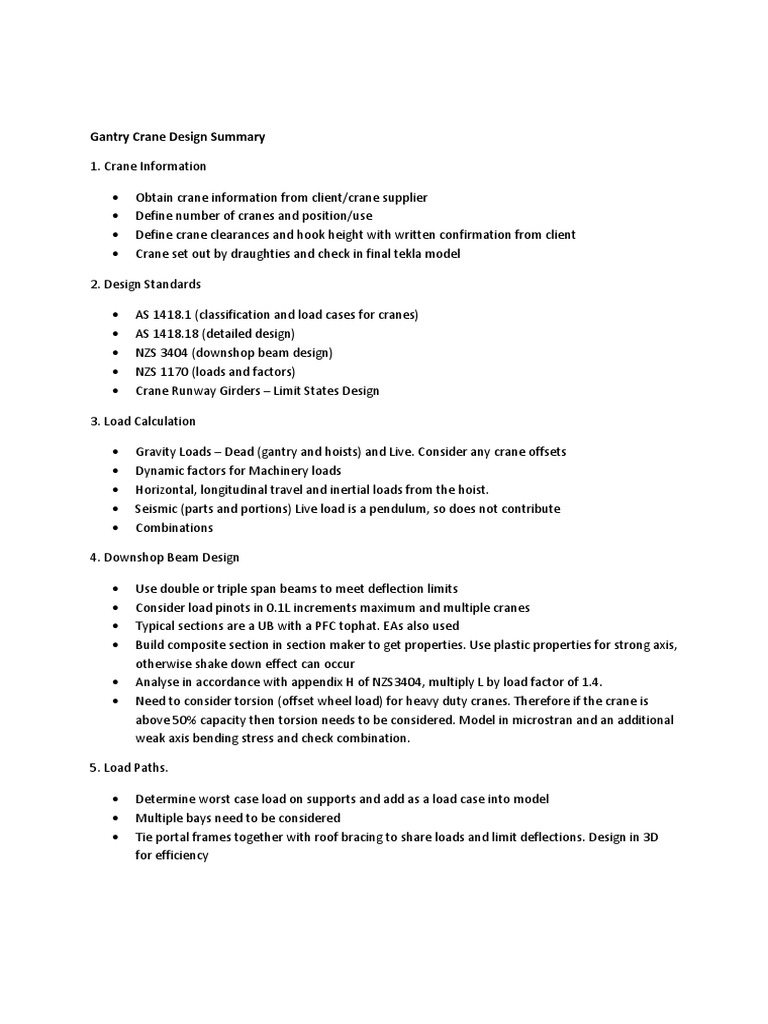 Gantry crane design summary pdf crane machine beam structure 