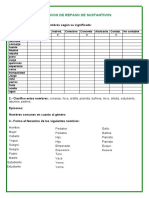 Ejercicios de Repaso de Sustantivos: El Sustantivo