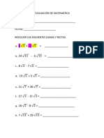 Evaluación de Matemática