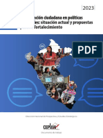 Participación Ciudadana en Políticas Nacionales. Situación Actual y Propuestas para Su Fortalecimiento