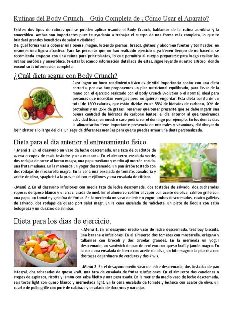 Rutinas y Dieta para Body Crunch | PDF | Salud y bienestar