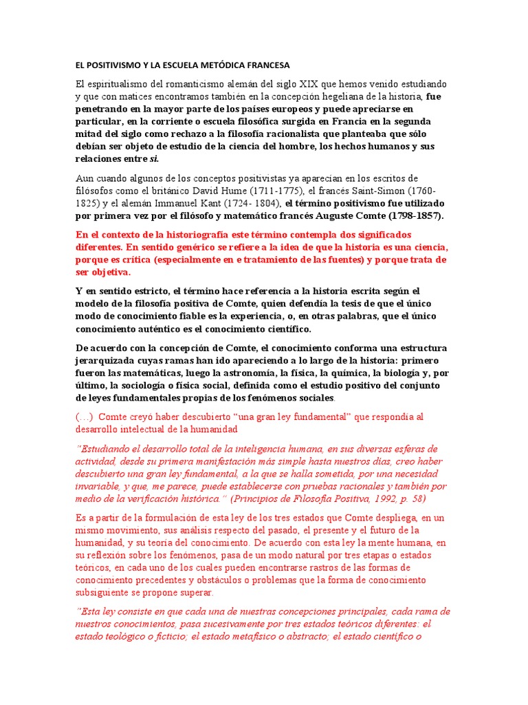 El Positivismo y La Escuela Metódica Francesa Descargar gratis PDF