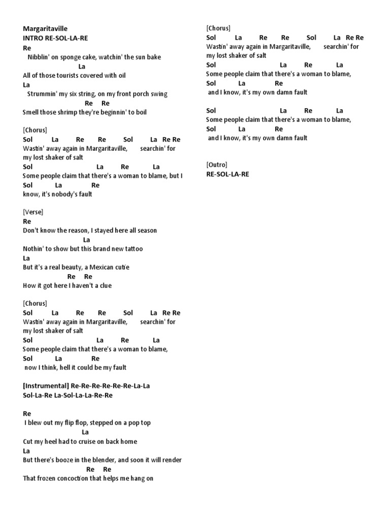 Margaritaville (LARA) PDF