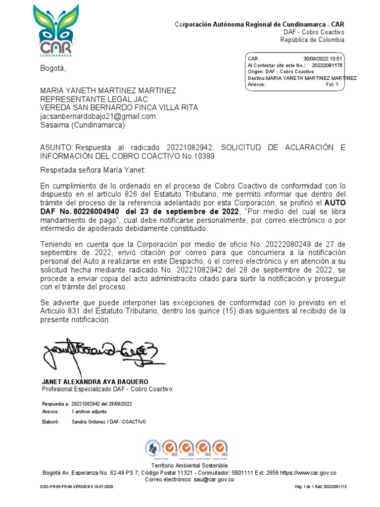 2 PDF de La Car Que Es La Solicitud de Aclaracion Informacion Del Cobro