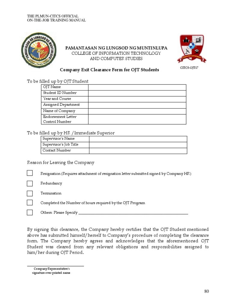 Company Exit Clearance | PDF