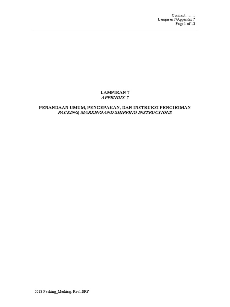 Instruksi Pengepakan dan Penandaan | PDF