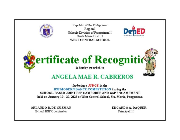 Judge Recognition Certificate for Angela Cabreros | PDF
