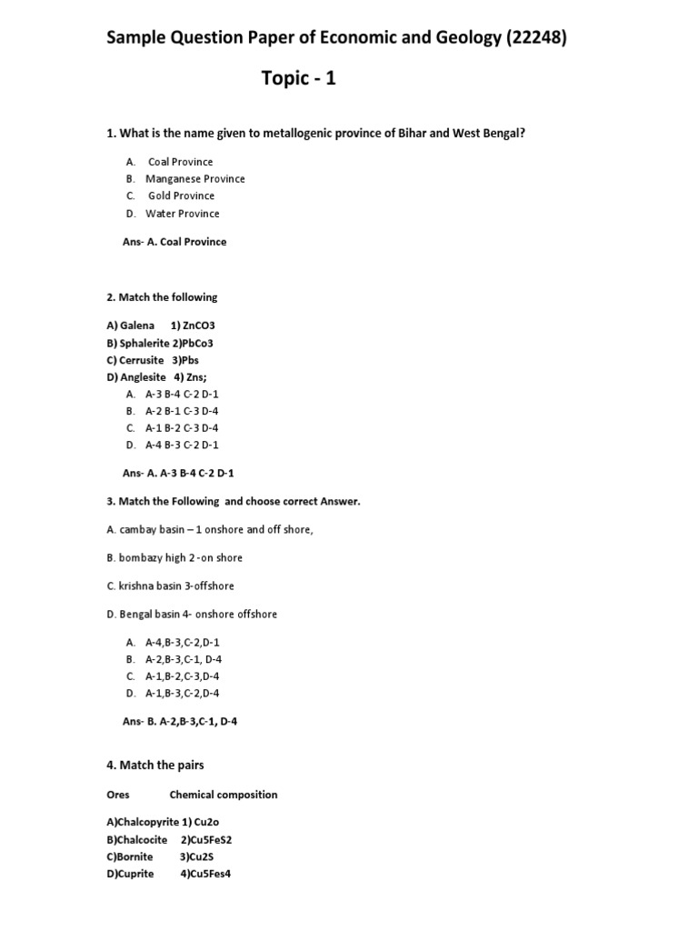 Geology Online Paper | PDF | Materials | Physical Sciences